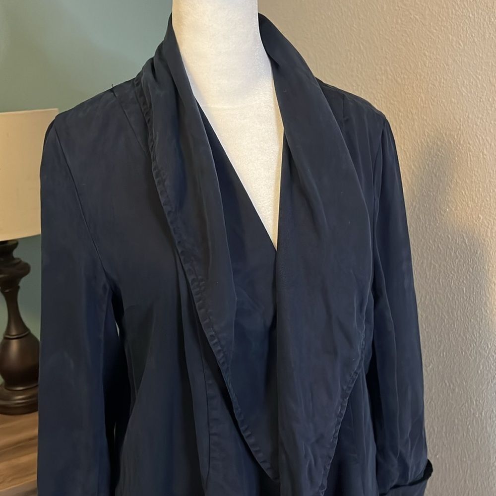 Tahari Dark Blue Open Front Lightweight Blazer Size Small